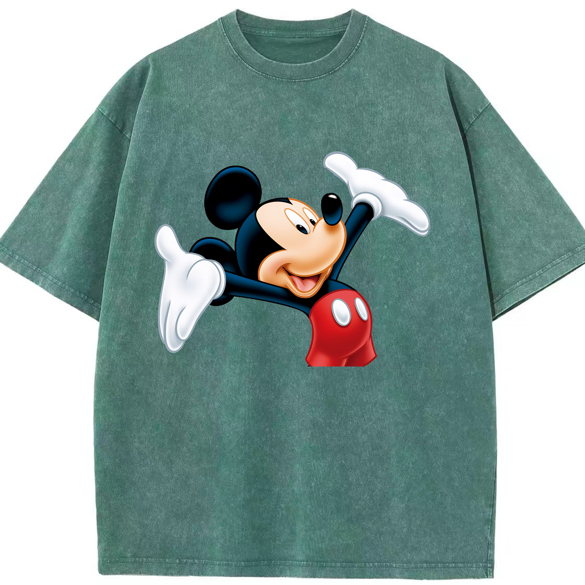 （画像用） ミッキーマウス Mickey Mouse 綿100% ヴィンテージ風 半袖Tシャツ（フロントプリント）